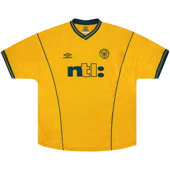 Camiseta Celtic Replica Segunda Ropa Retro 2001 2003 Amarillo